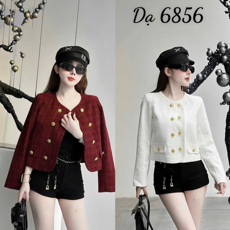 Áo Khoác Dạ Nhung HAI HÀNG CÚC VÀNG 3 màu Và Kim Sa Nữ Model Mới Nhất - Jacket Top áo  dạ Women