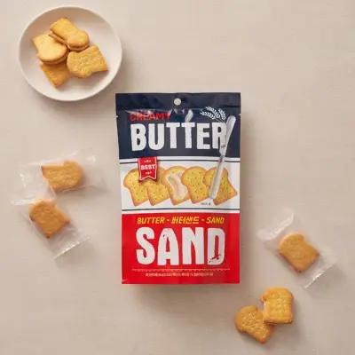 Bánh quy butter sand Namu nhập khẩu Hàn Quốc 60g Ăn Vặt Thức Ăn Nho Snack Food 0