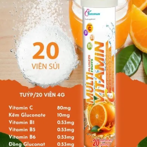 [ Mua 3 hộp Tặng 1 hộp ] Viên sủi Multivitamin Plus các vị, bổ sung vitamin C, hỗ trợ tăng cường miễn dịch, tăng cường đề kháng detox  dành cho mẹ sau sinh 6