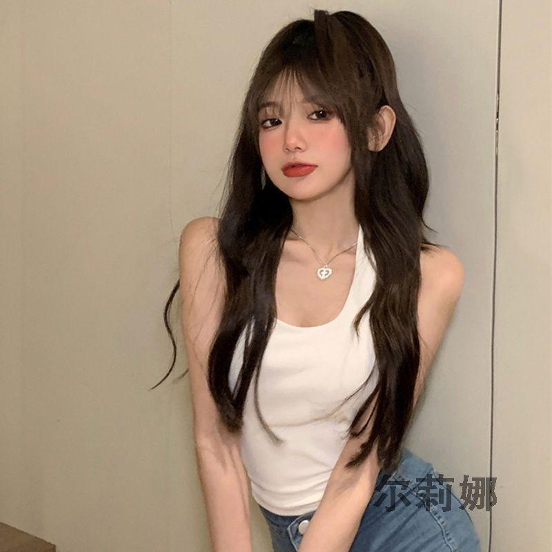 Áo Yếm Cổ Yếm Áo Bên Trong Nữ, Có Thể Mặc Ngoài Trời, Lưng Gợi Cảm, Đen Trắng, Có Đệm Ngực, Áo Ống, Ngắn, Thích Hợp Cho Mùa Hè 8