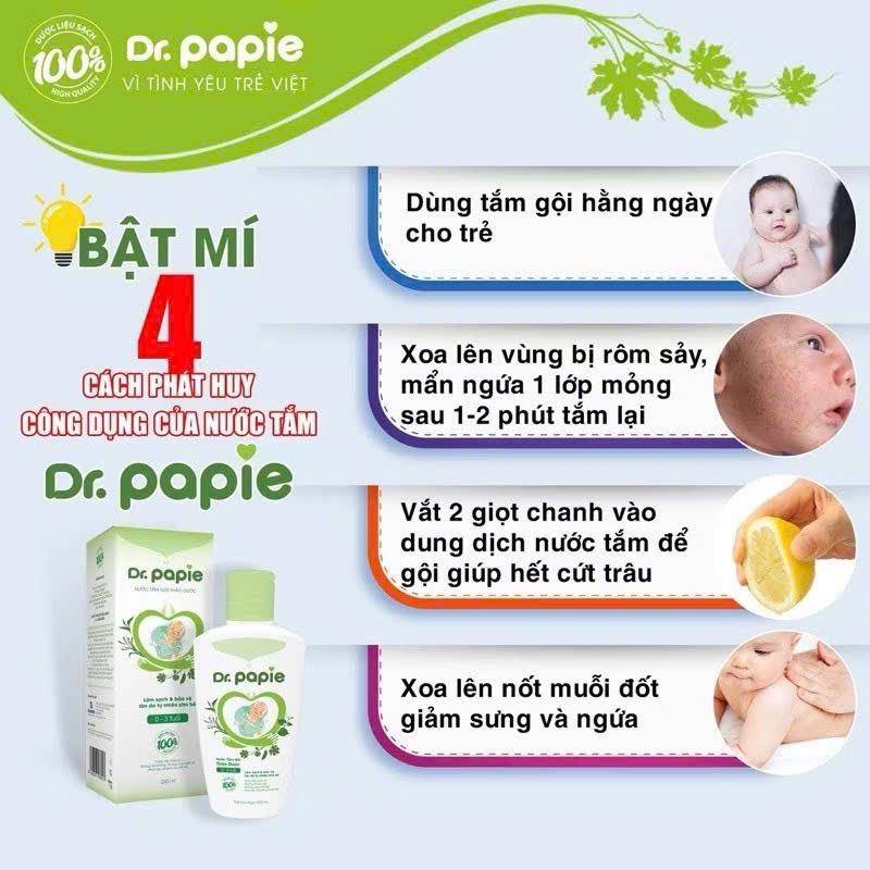 [Chính hãng] Nước tắm gội thảo dược Dr.Papie cho bé giúp dịu mát da, ngăn ngừa rôm sảy, mẫn ngứa 7
