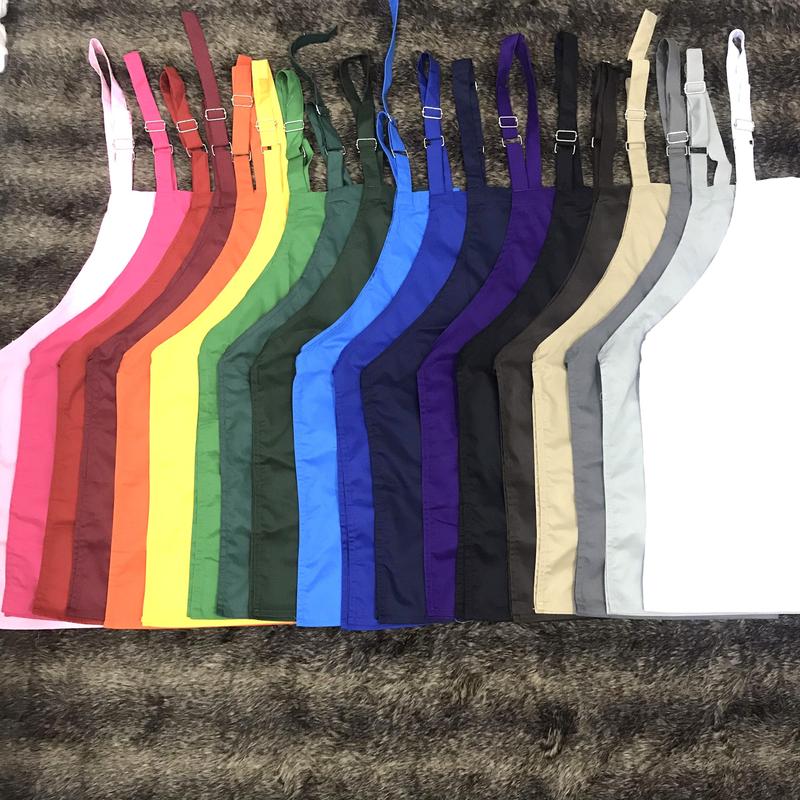 Tạp dề yếm trơn cao cấp đủ màu vải kaki cotton