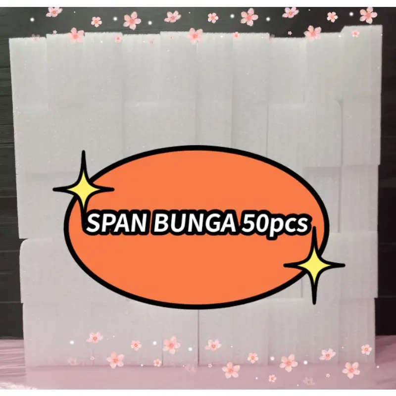 ###50pcs### Span Bunga Tak Berhabuk/ Span Kering/ Flower Foam/ Floral Foam Brick/ Span Putih/ Span Bouquet/ Dry Foam
