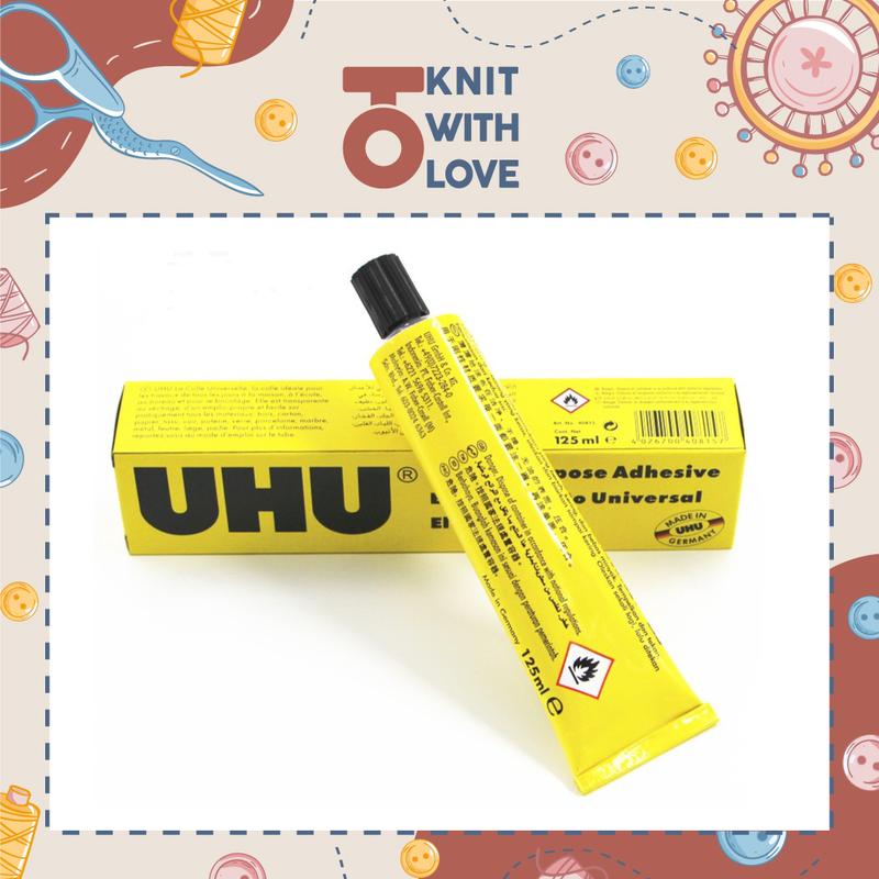 Keo dán UHU chuyên dán đồ handmade, vải, len sợi đa dụng, trong suốt mềm dẻo, không mùi hôi, không bị lem