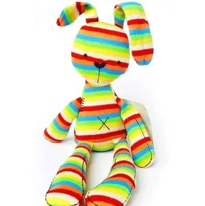 Mainan Bayi Boneka Bunny Rabbit Rainbow Bahan Plush Toy Dolls