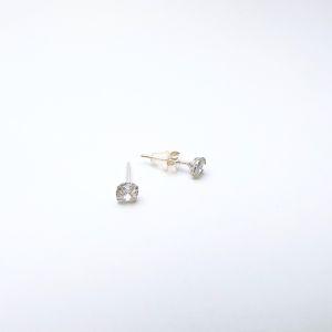 Khuyên tai bạc nụ đá Bạc Thanh Thủy lấp lánh nhỏ xinh bông tai bạc nam nữ nụ đá tròn Cucbic Zirconia size 2.5-8 li 9