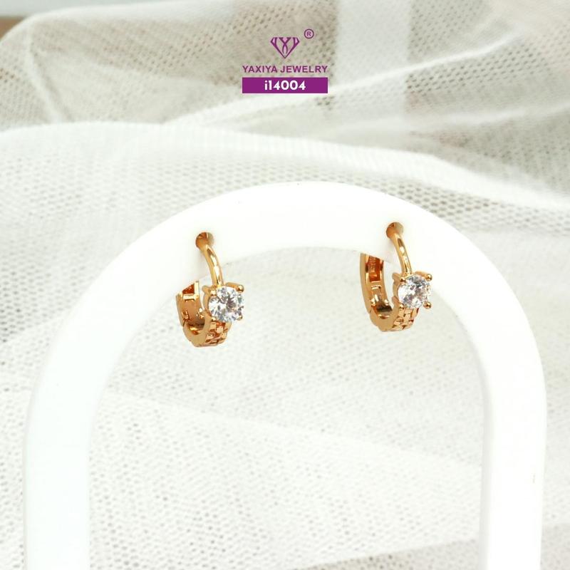 Product Introduction of Yaxiya Anting Jepit / Klip Wanita Mata Satu Simpel Perhiasan Aksesoris 764 5
