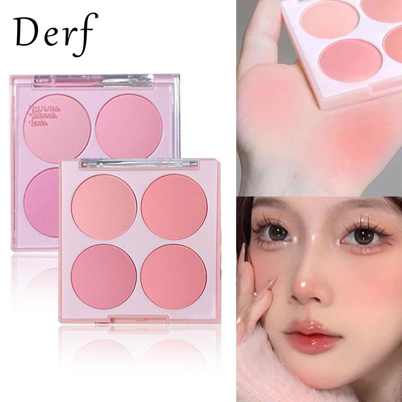 Bảng Phấn Đánh 4 Màu Làm Sáng Màu Da Tự Nhiên Không Thấm Nước Trang Điểm Phấn Má Hồng Và Bảng Phấn Mắt
