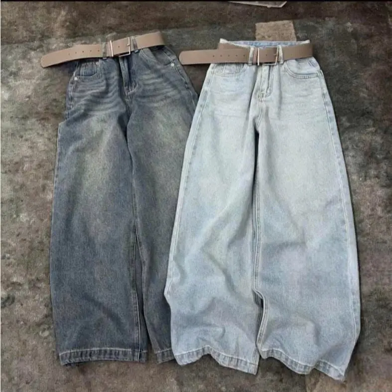 CH-01 suông Jean nữ cho nấm lùn 2 màu xanh đậm+xanh nhạt,hack dáng