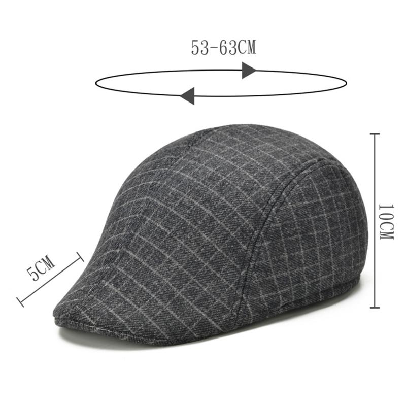 One-size Mens Cap Durable Newsboy Style Classic Design Flat Cap Herringbone Pattern Versatile Color  Hat for Casual Wear Outdoor Activities Formal 6