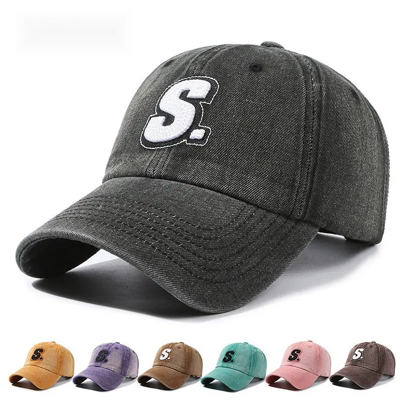 Hat Retro Do the Old Cowboy Baseball Cap Fashion Casual Trend Letters Washed S Peaked Cap for Men and Women Couple