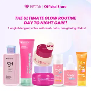 [BRIGHT GLOW SET] Emina Bundle All in 7in1 Face Wash + Exfo Toner + Toner + Serum + Moisturizer Gel + Brightening + Sunscreen Low pH Micellar Water Bright Smooth