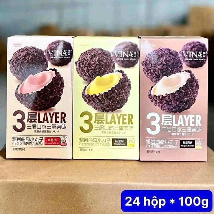 Bánh Franzzi viên bọc socola nhân chảy hộp 100gr Snack Food Thức Ăn Ăn Vặt Nho