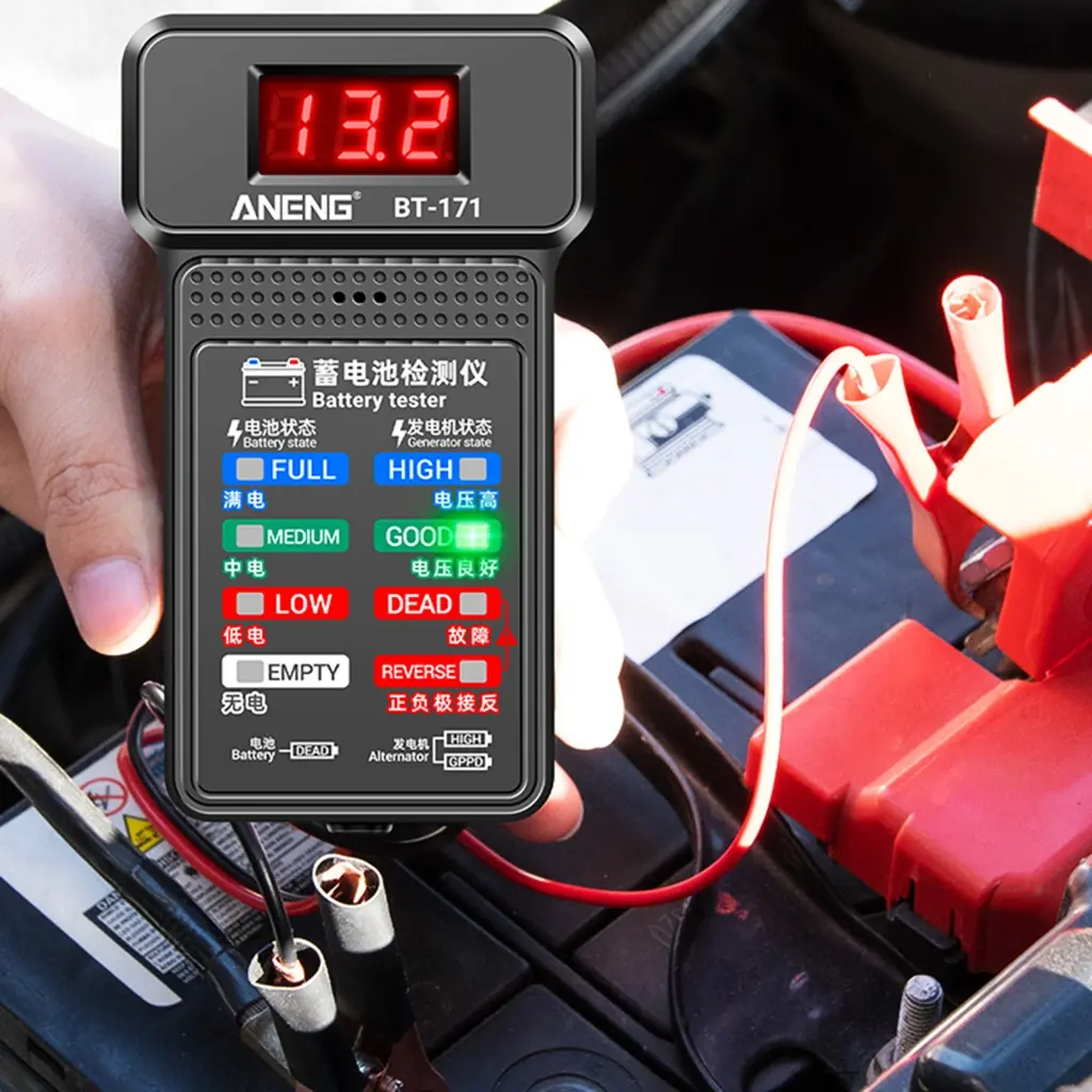 12V Car Battery Tester,Battery Tester, Voltage-Test Digital Alternator Tester, Cranking&Charging Tester
