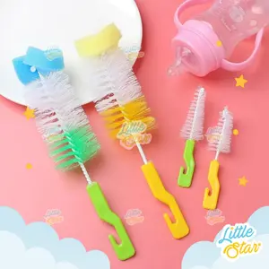 Sikat Pembersih Botol Dot Susu Sedotan Bayi 2in1 Baby Bottle Nipple Brush Serbaguna Multifungsi