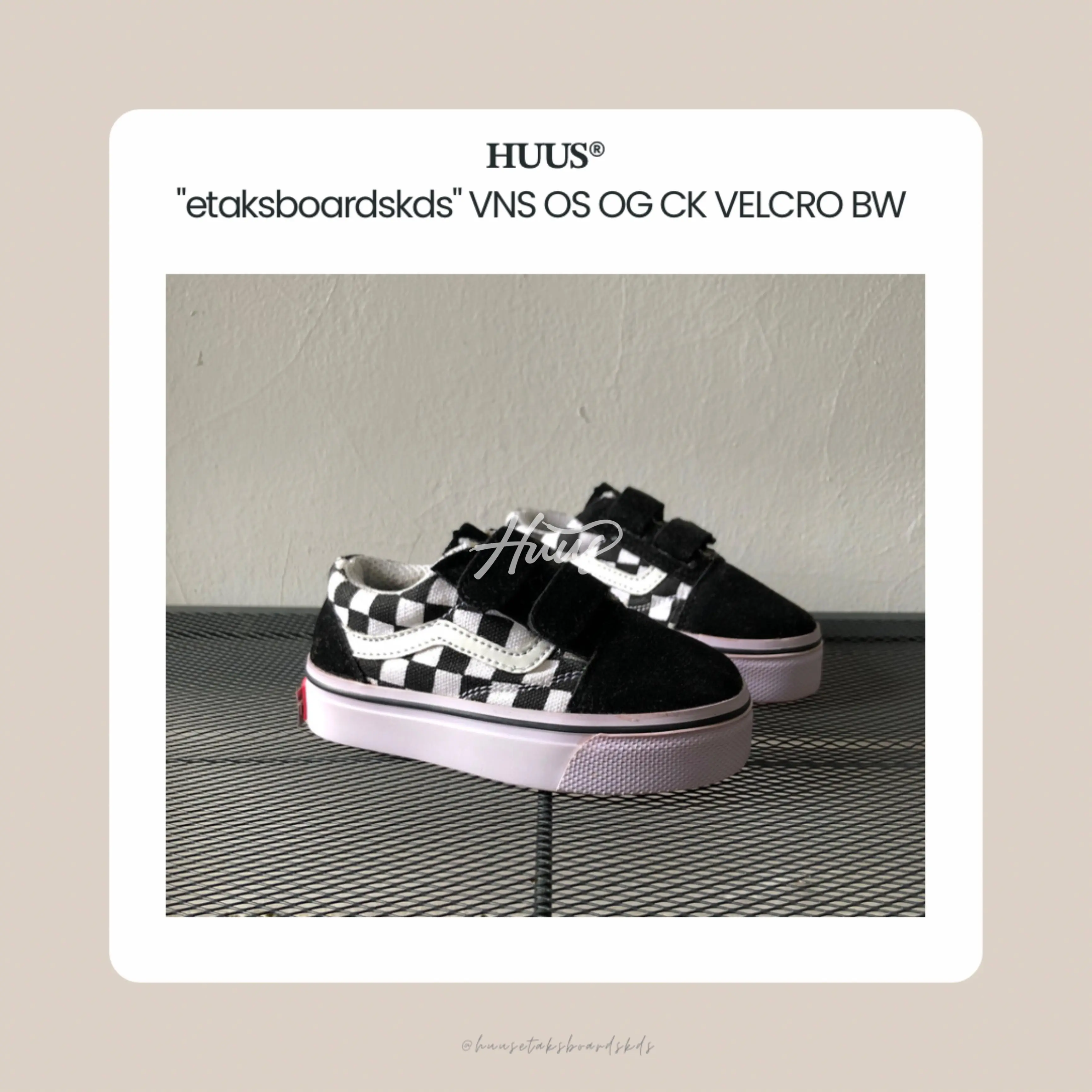 Sepatu Anak Anak Laki-Laki Perempuan vns os ck velcro black white | premium Fashion