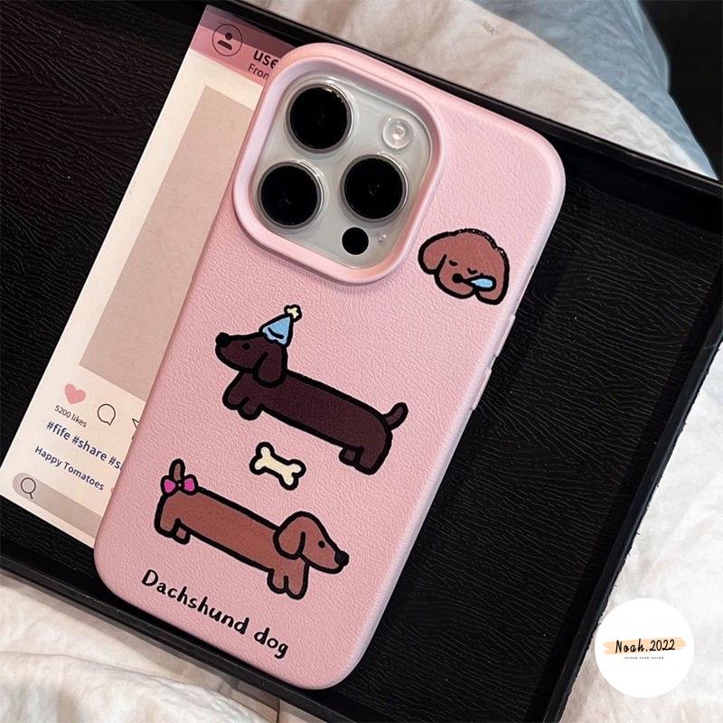 Ốp Lưng Tương Thích Cho iPhone 11 13 16 15 12 14 Pro Max X Xs Max Xr 14 15 Plus 16Pro 13Pro 15Pro 14Pro 12Pro 11Pro Max Hoạt Hình Dễ Thương Chó Con Dachshund Mềm Mại Sang Trọng Bao Da Điện Thoại 1