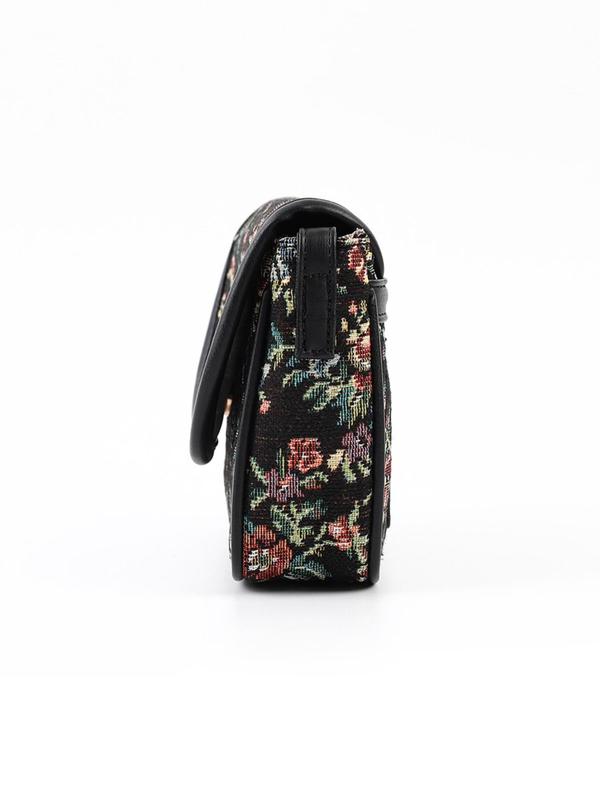Women's Fashionable All over Print Floral Pattern Zipper Crossbody Bag, Cute Trendy Shoulder Bag,  All-match Commuter Bag for Work & Daily Used 4