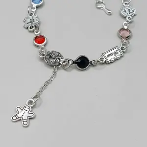 U2SWEET - Gelang Rantai Charm Karakter Lucu dengan Batu Warna Warni Cantik Gelang Estetik Fashion Wanita Cantik