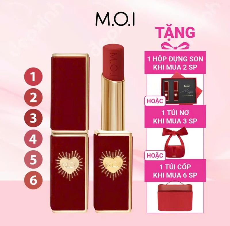 Son Thỏi Lì MOI Cosmetics Queen - Hồ Ngọc Hà - Phiên bản giới hạn [Mềm mịn, Lâu trôi, hot trend] [4g] Nữ Mỹ Phẩm