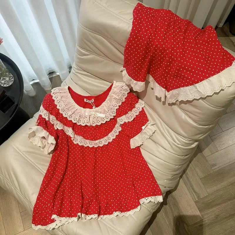 Sét đùi babydoll chấm bi phối ren tiểu thư bigsize chất lụa mát 7