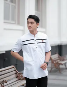 Baju Koko Pria Lengan Pendek Model Strip