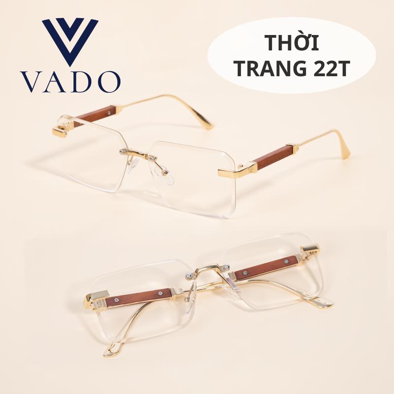 LIVE - THỜI TRANG 22 - Kính thời trang nam form chữ nhật, có nhiều phân loại màu sắc, Kính Mắt gọng titan mạ phong cách  - Đi kèm khăn hộp- VADO