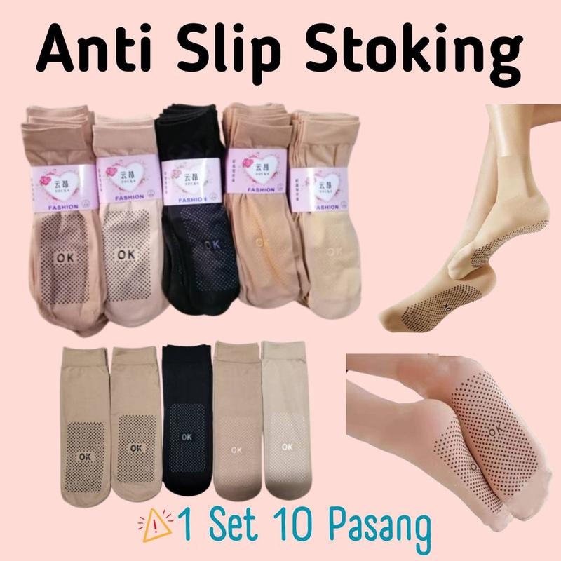 1 SET 10 PASANG Anti Slip Muslimah Stoking Stocking Stokin Sarung ...