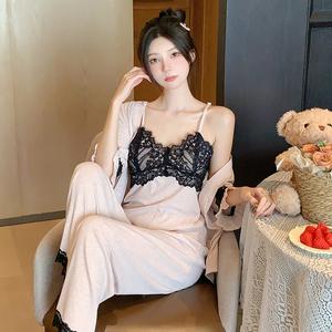 Pakaian Ruang Tidur Modal, Berinspirasikan Perancis, Fabrik Ultra Lembut, Penyerap Kelembapan, Tali Boleh Laras, Pelapik Anti-Gelincir, Untuk Keselesaan Waktu Tidur dan Relaksasi Di Rumah Bergaya