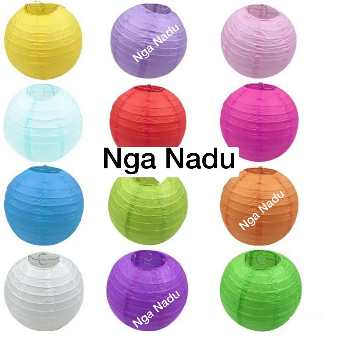 Đèn lồng Giấy tròn đủ màu trang trí trung thu, lớp học,nhà cửa, siêu thị, quán cà phê, trung tâm thương mại, học sinh vẽ mỹ thuật đèn lồng trung thu