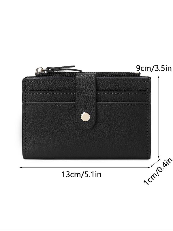 Women's Simple Plain Color Zipper Coin Purse, Casual Versatile Small Pu Card Holder, Simple All-match Purse for Daily Used 5