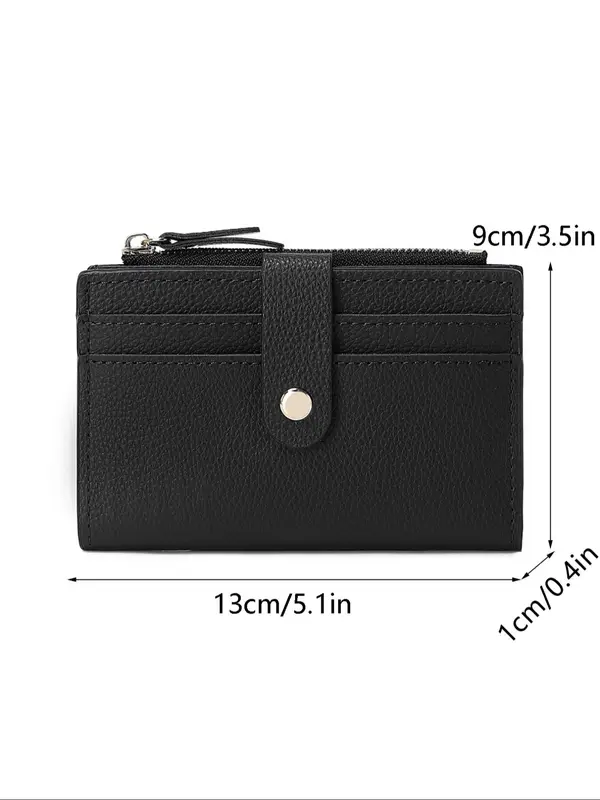 Women's Simple Plain Color Zipper Coin Purse, Casual Versatile Small Pu Card Holder, Simple All-match Purse for Daily Used 5