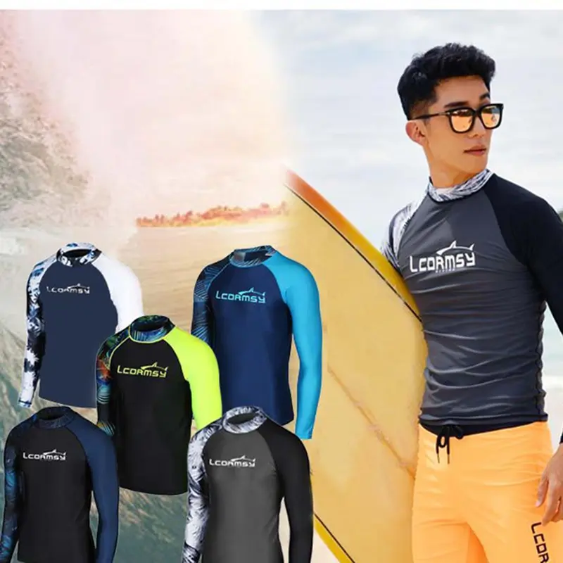 Áo bơi nam dài tay chống nắng, tia UV cao cấp co giãn có khóa thờI trang thể thao 0