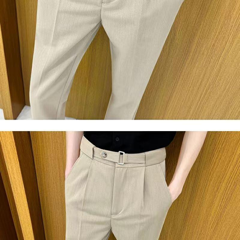 Product Introduction of Quần Âu Nam, Trang Trí Thắt Lưng, Họa Tiết Thiết Kế Mỏng Ôm Vừa Vặn, Thích Hợp Cho Mùa Xuân Và Mùa Hè, Trang Phục Công Sở Trang Trọng, Kiểu Thẳng thụng Quần Thường Ngày 26