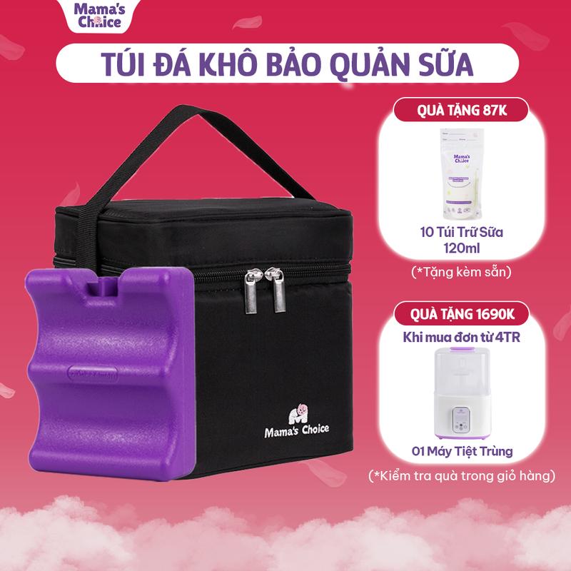 Túi Đá Khô Trữ Sữa Mama’s Choice, Bảo Quản Lạnh Sữa Mẹ Đến 14 Giờ, Giữ Nhiệt Bình Sữa, Đựng và Giữ Ấm Đồ Ăn Cho Mẹ & Bé Đựng Sữa Bột