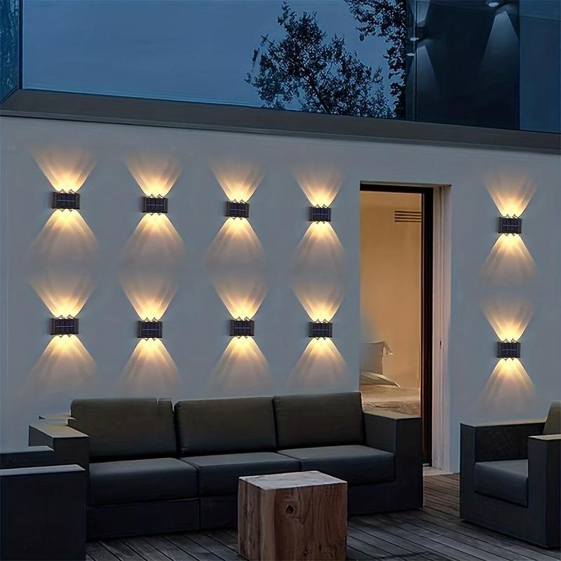 Outdoor Solar Wall Light, Waterproof LED Wall Mounted Light, Garden Wall Lamp, Exterior Light Fixture Gadgets for The Home Garden Patio Yard Fence Garage, Home Decor 7
