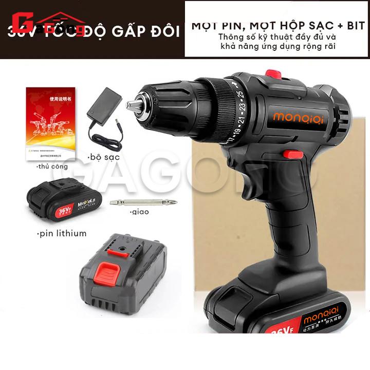 Máy khoan pin đa năng cao cấp 36VF / hộp + 2 mũi khoan makita tools