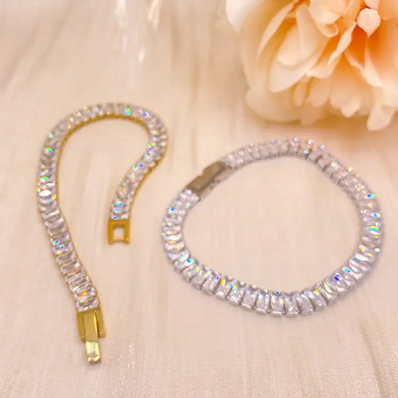 Lắc tay nam nữ đính đá zircon thời trang, Vòng tay tennis tinh tế, sang trọng, nhẹ nhàng 4