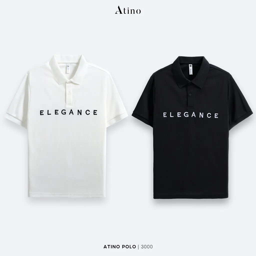 Áo Polo Nam ELEGANCE ATINO chữ nổi tinh tế vải cá sấu Cotton cao cấp thoáng mát chuẩn form PL2.3000