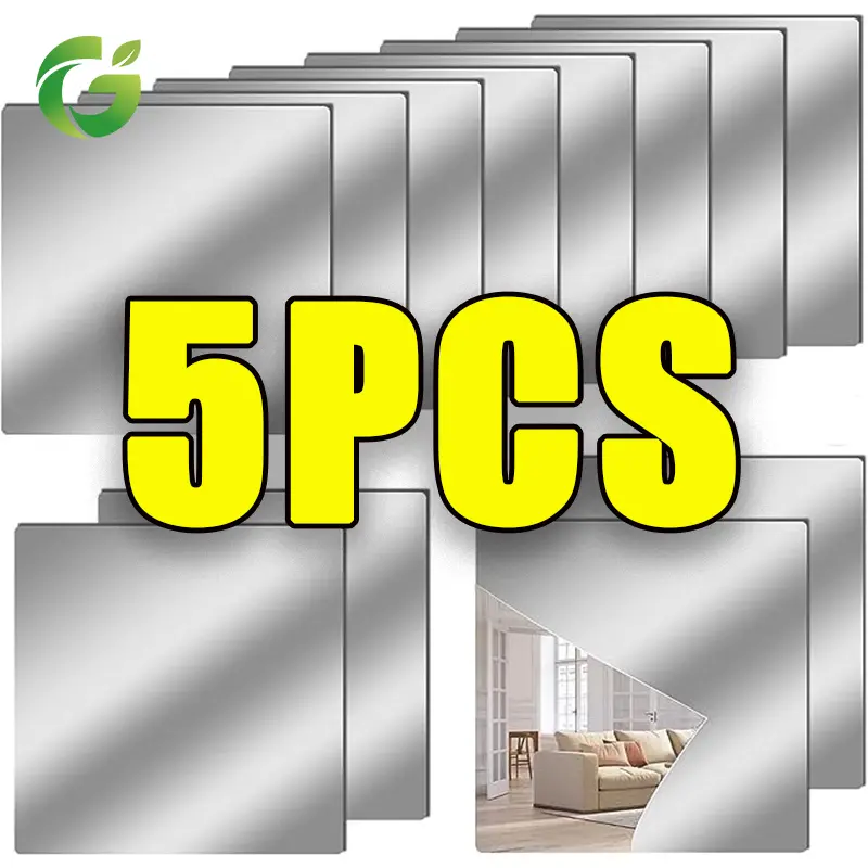 【Free Shipping】1/3/5PCS 3D Square Mirror Wall Sticker/Self Adhesive Acrylic Reflective Square Soft Mirror Stickers Mirror Sticker Wall Self Adhesive 30×30cm Flexible Aesthetic Mirror In Room Whole Body Mirror Stand  Cod