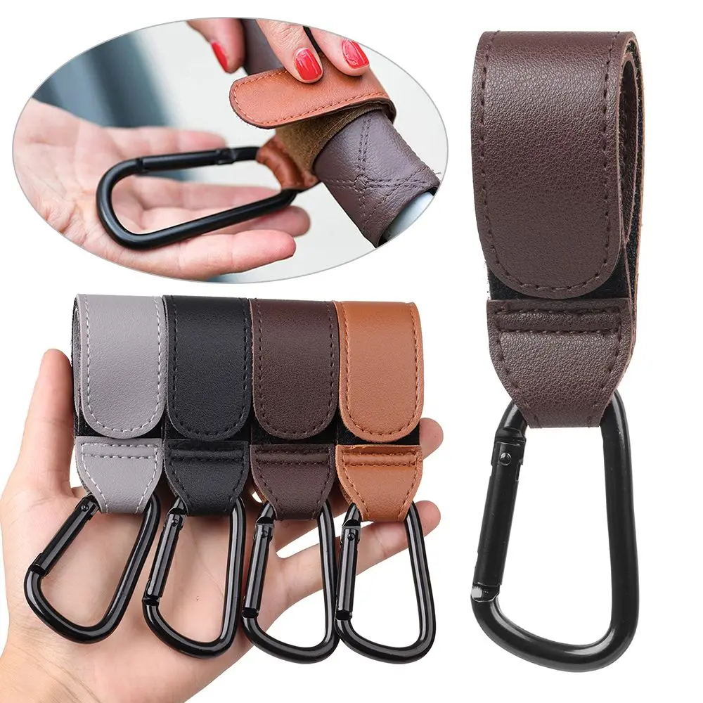 1/2pcs Convenient 360 Degree Rotatable PU Leather Pram Hook Stroller Hook Hanging Hook Stroller Accessories