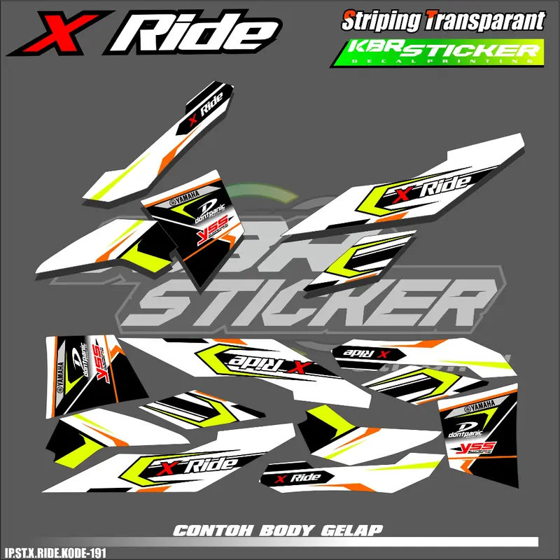 X RIDE (COD) STIKER STRIPING MOTOR YAMAHA X RIDE - STIKER LIST GRAFIK SIMPLE WARNA VARIASI DESAIN RACING HOLOGRAM DAN TRANSPARAN BISA COD IP.KODE-191 Motorcycle 8