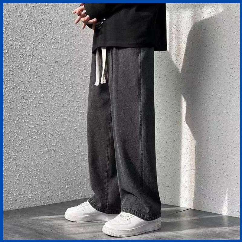Quần jean nam nữ ống suông màu đen khói JEAN BOX 09, trẻ trung năng động  thời trang Unisex Menswear Pants Baggy Ong 5
