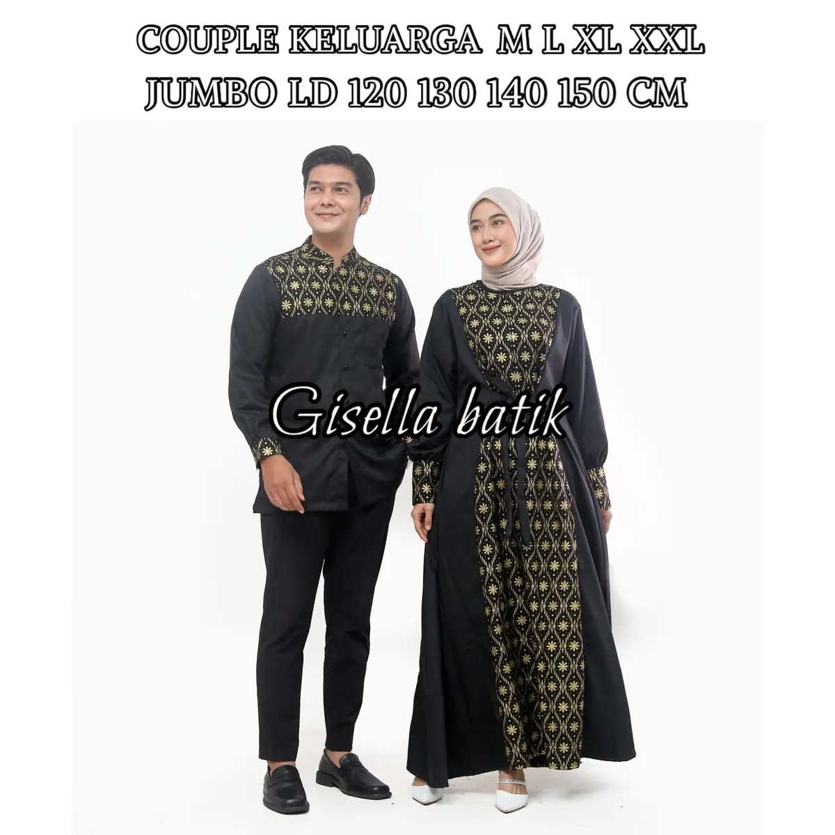 COUPLE KELUARGA GAMIS DAN KEMEJA BATIK GAMIS ANAK DAN KEMEJA ANAK UKURAN XS S M L XL XXL LD 120 130 140 150 CM Muslim Dress