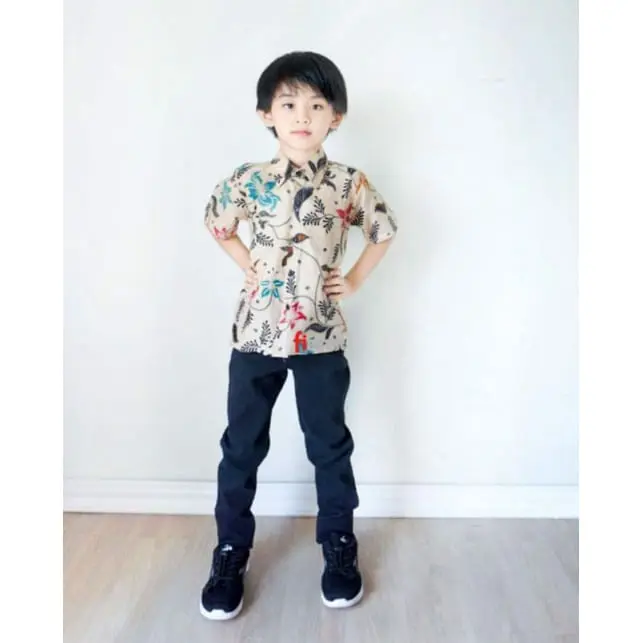 Atasan Batik Anak Cowok Lengan Pendek Usia 1-13 Tahun Katun