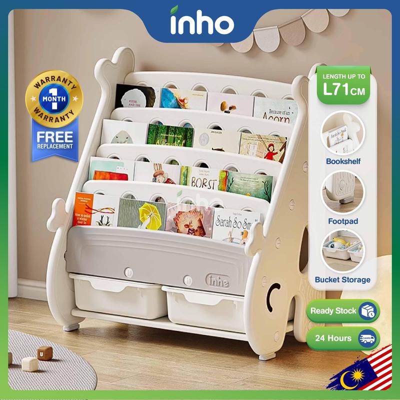 INHO 5/6 Layers Cute Whale Design Kids Child Book Toy Utility Bookshelf ...