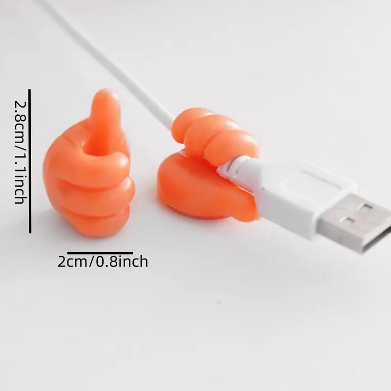 Big Thumb Hook, 10pcs Cartoon Creative Data Cable Storage and Finishing, Household and Office Wire Organizer, Home and Office Supplies Desk Storage Organization 1