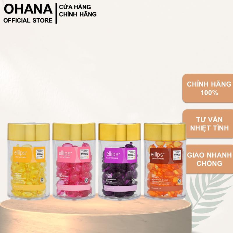 [Hũ] Serum Dưỡng Tóc Ellips Hair Vitamin Giúp Tóc Chắc Khỏe, Óng Mượt, Phục Hồi Hư Tổn (50v/hũ)