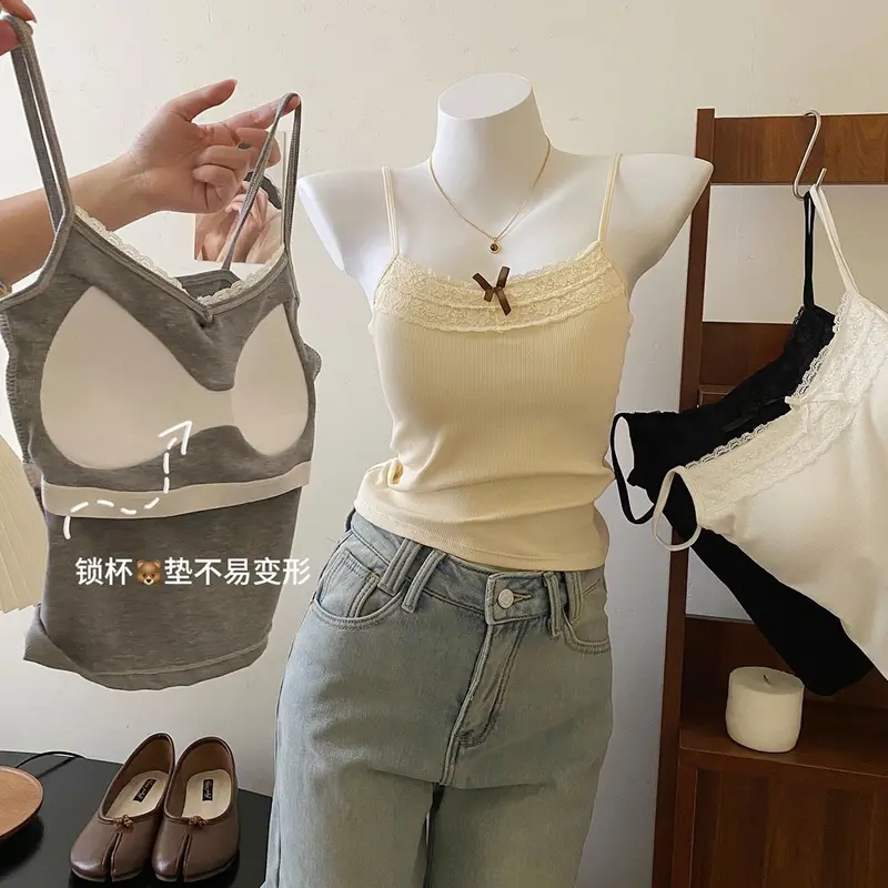 Áo Yếm Màu Xám Viền Ren, Dành Cho Nữ, Có Đệm Ngực, Thích Hợp Cho Bên Trong Hoặc Có Thể Mặc Ngoài Trời, Thiết Kế Ngắn Ôm Sát, Phong Cách Độc Đáo, Dễ Thương Và Gợi Cảm, 12k Đánh Giá Tích Cực, Thích Hợp Cho Phụ Nữ 0