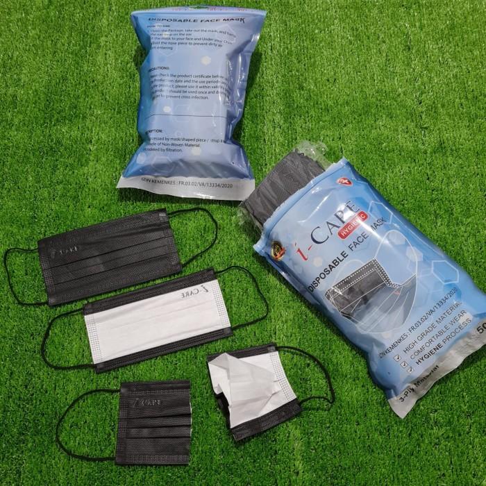 I-Care Masker Mulut KF94 Earloop Warna Hitam-Putih 1 Box Isi 50pcs untuk Dewasa & Remaja Efektif Menyaring Partikel, Debu, Kotoran, Mikroorganisme, Bakteri Kuman 2
